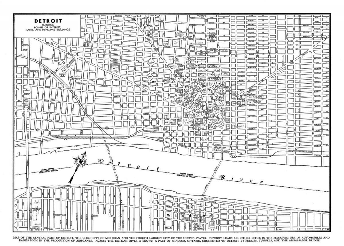 ڈیٹرائٹ شہر کی سڑک کے نقشے