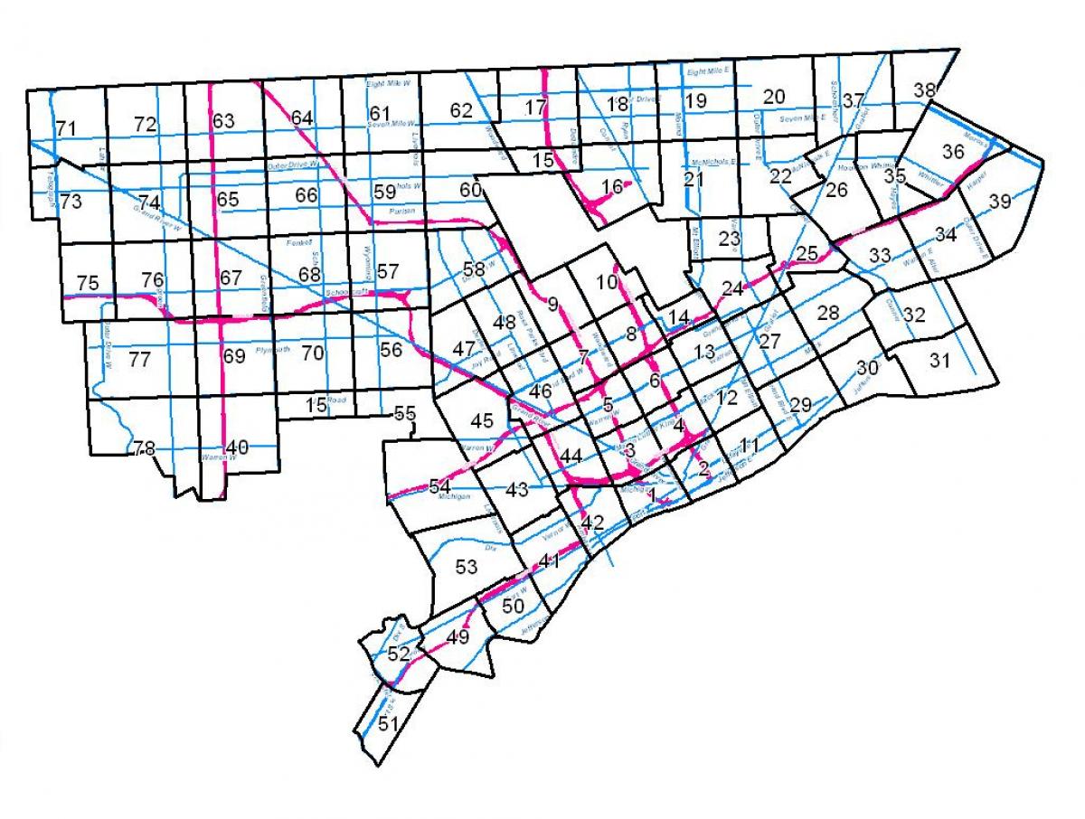 ڈیٹرائٹ zoning کا نقشہ