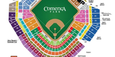 نقشہ comerica پارک